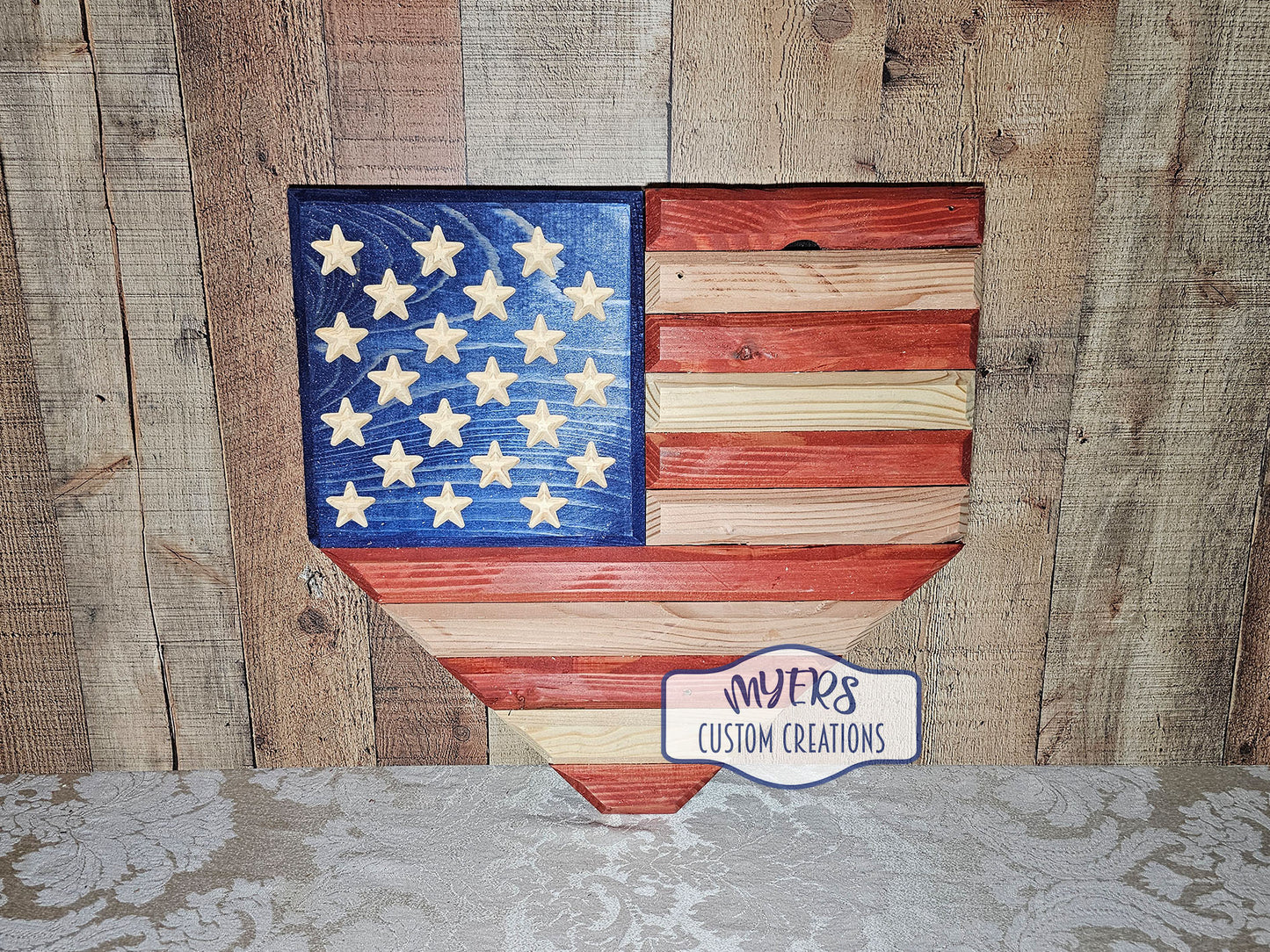 American Flag Home Plate Wall Decor