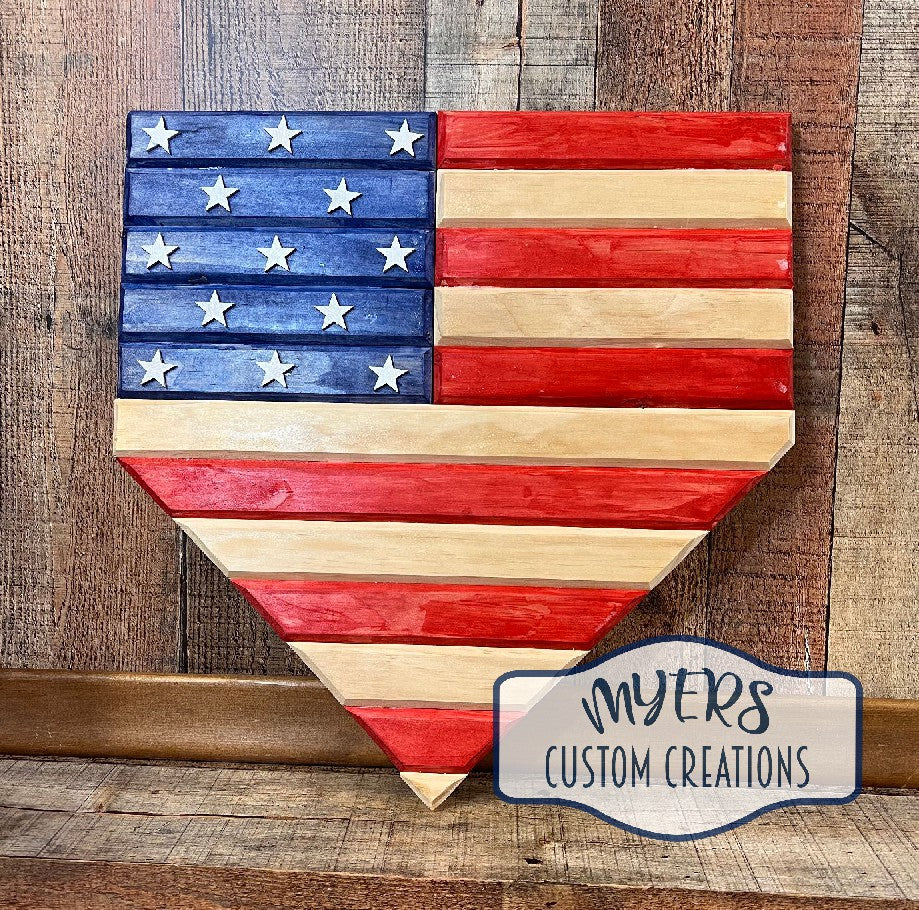 American Flag Home Plate Wall Decor