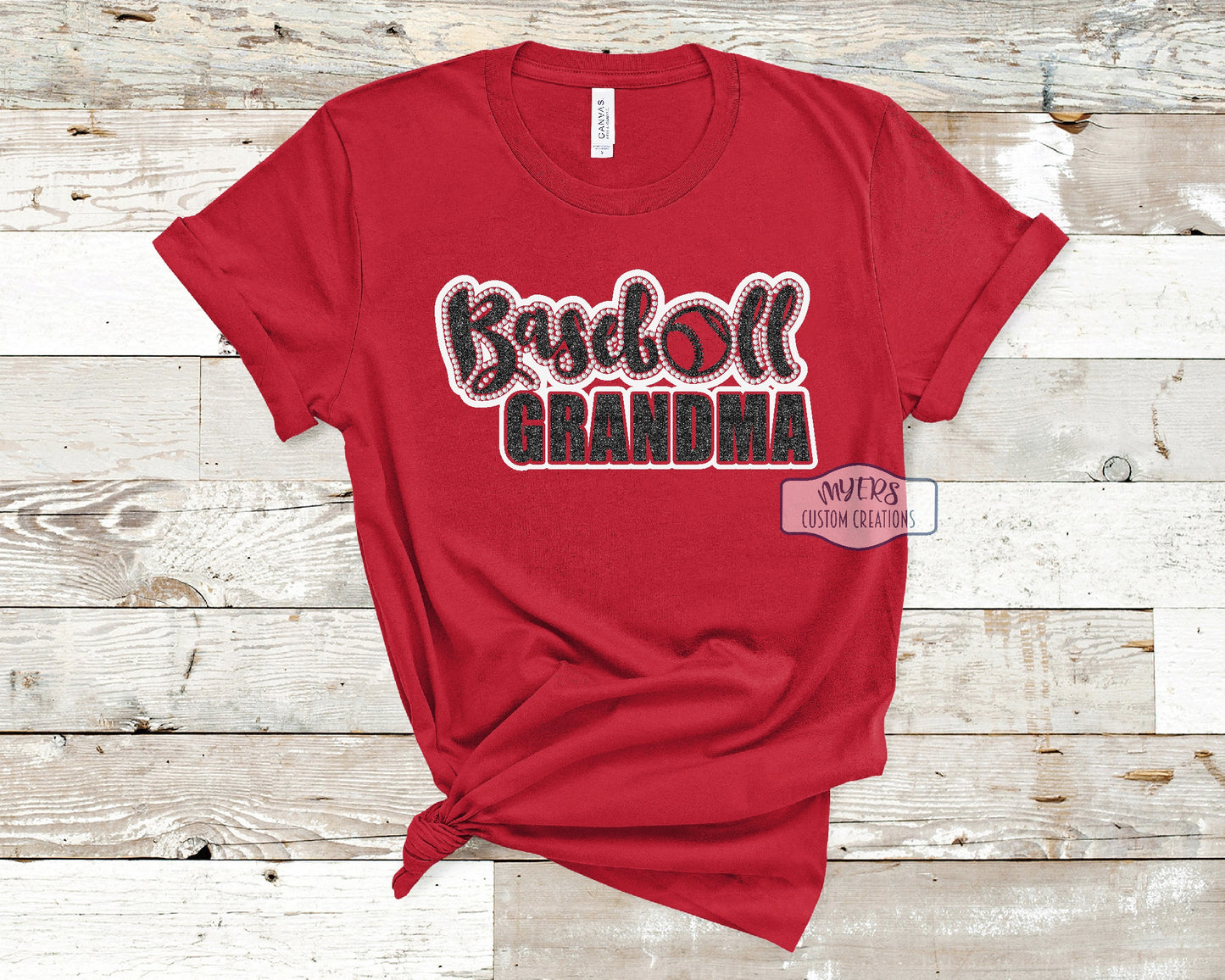 Baseball Grandma Rhinestone Multi-Dec Shirt