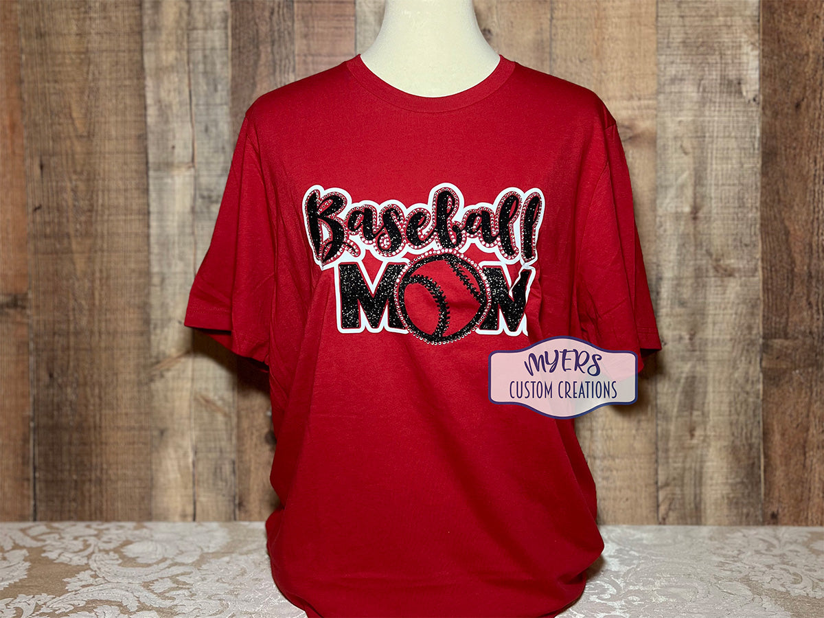 Baseball Mom Rhinestone Multi-Dec Shirt RTS