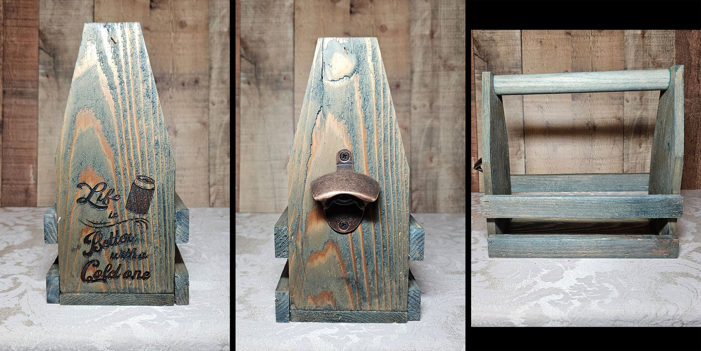Can Cooler Holder - Green Stain