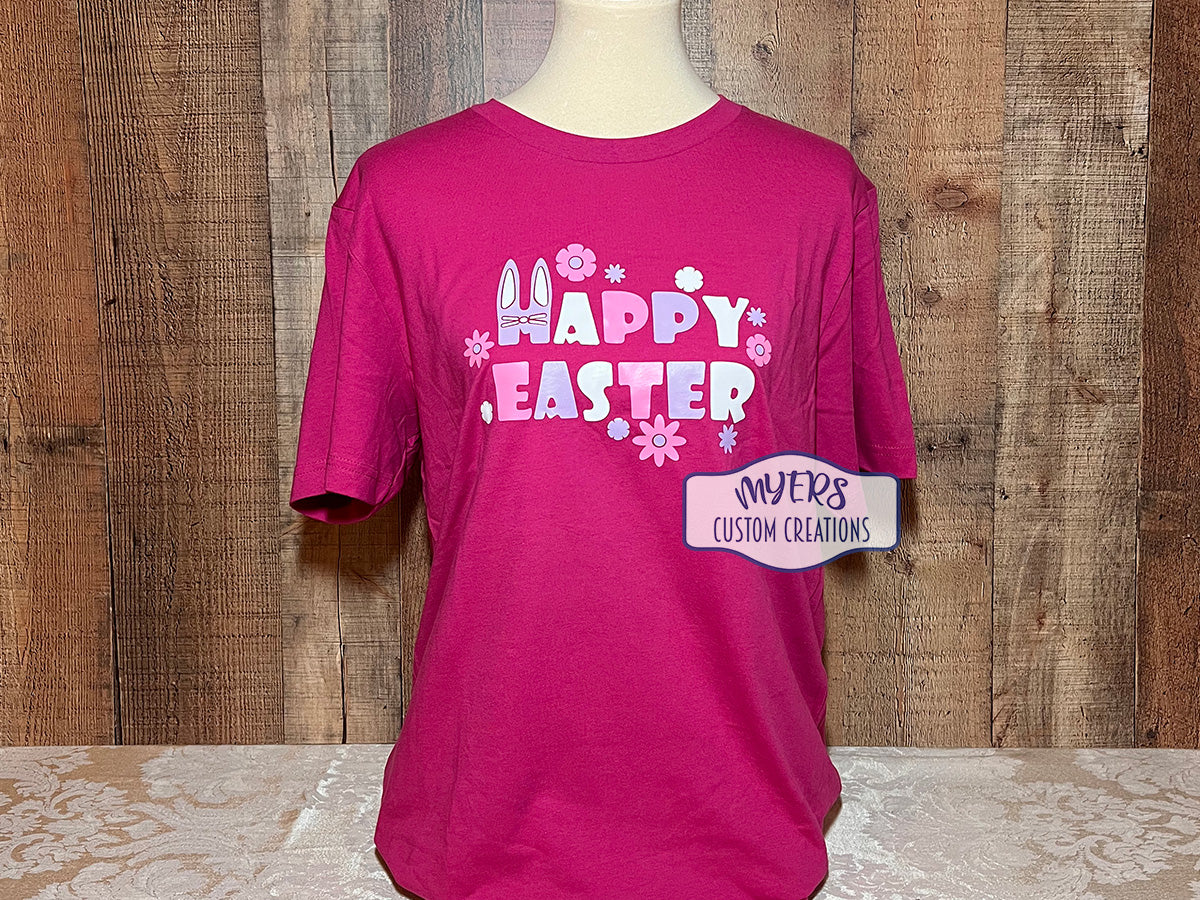 Happy Easter berry Bella+Canvas t-shirt RTS