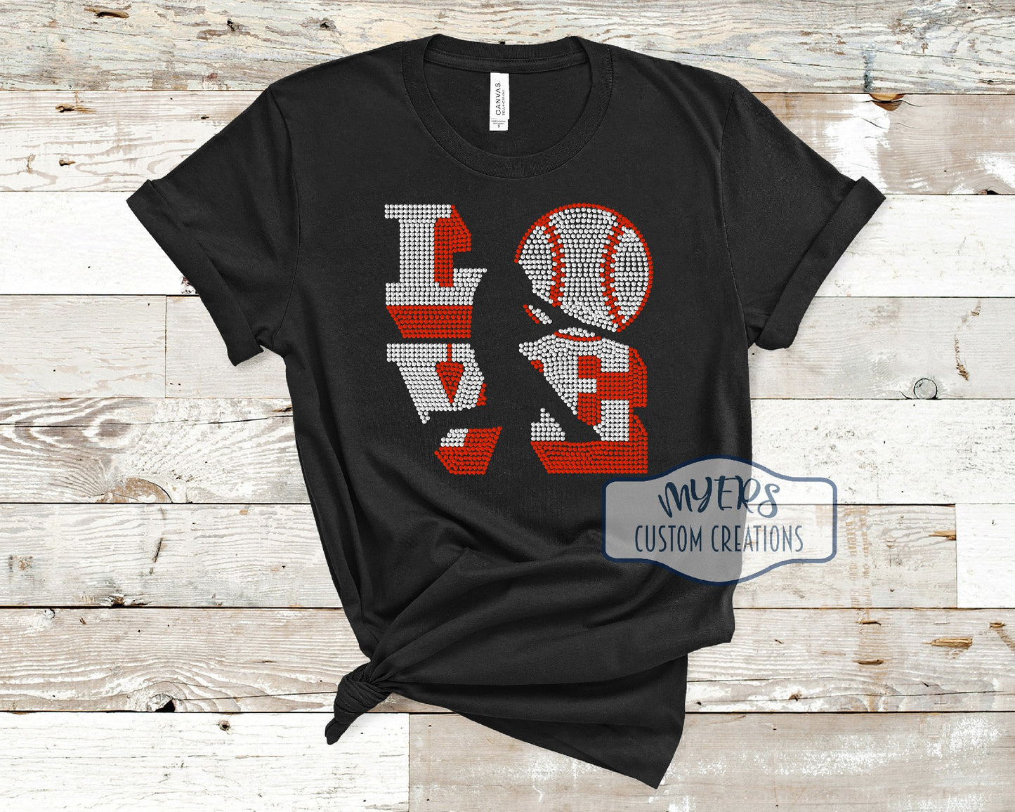 Love Baseball Rhinestone Shirt