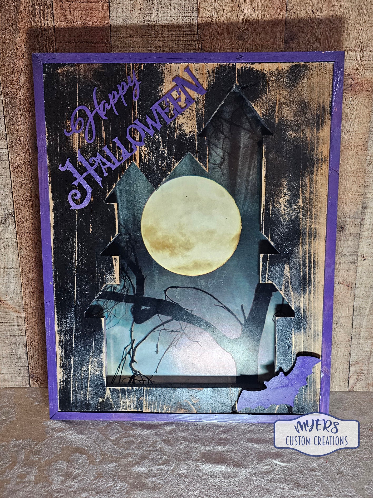 Moon & Tree Silhouette Happy Halloween