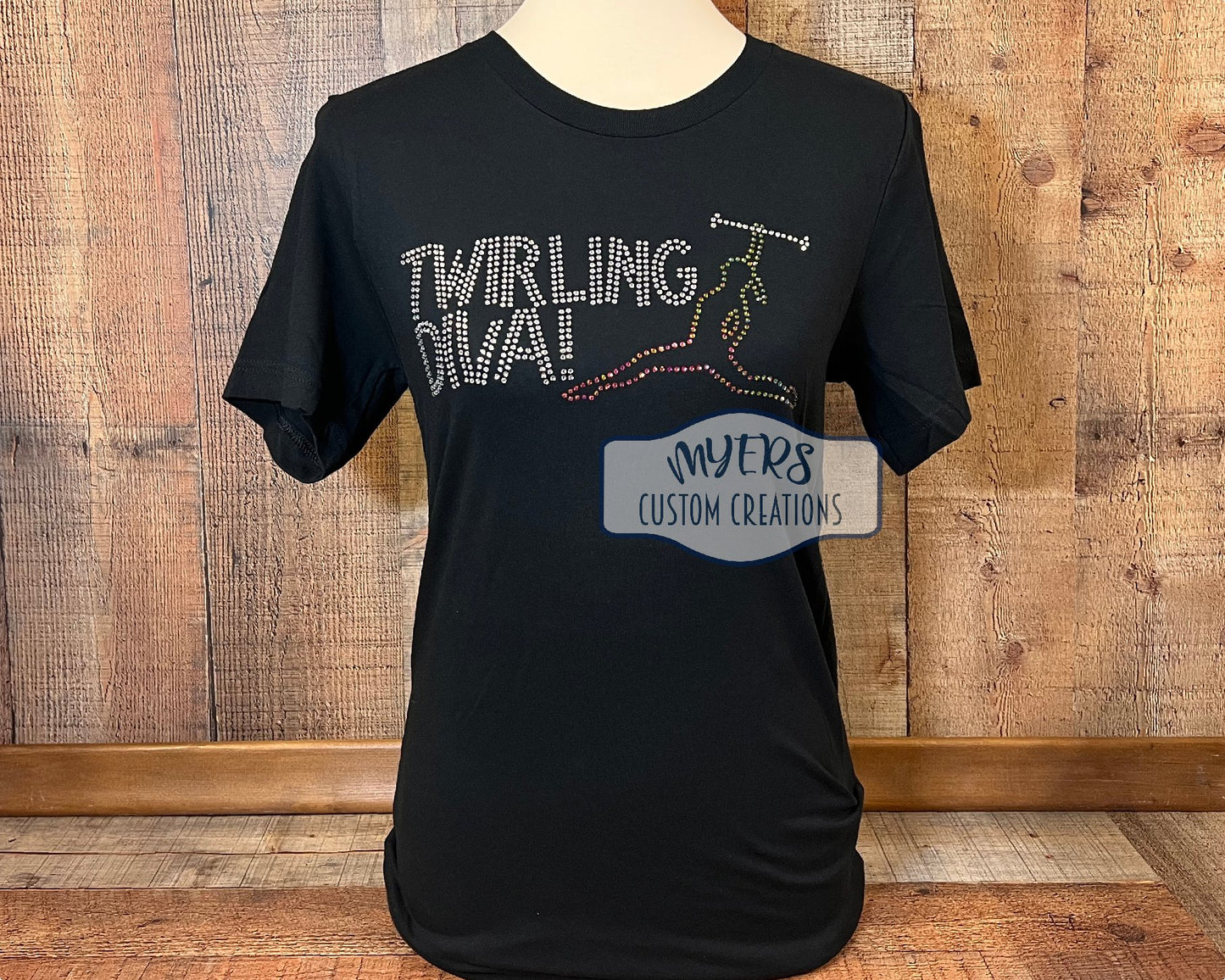 Twirling Diva Adult Small Bella+Canvas t-shirt with Crystal & Unicorn Rhinestones