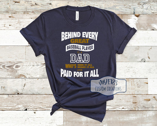 Behind Every Great Player Mom/Dad Shirt