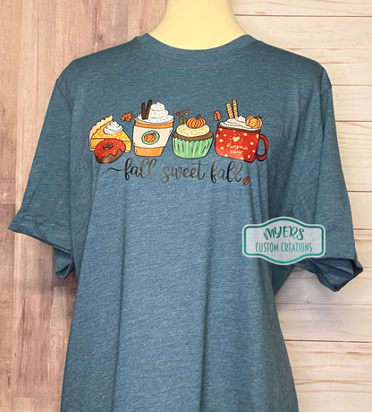 Fall Sweet Fall Heather Deep Teal Bella+Canvas t-shirt