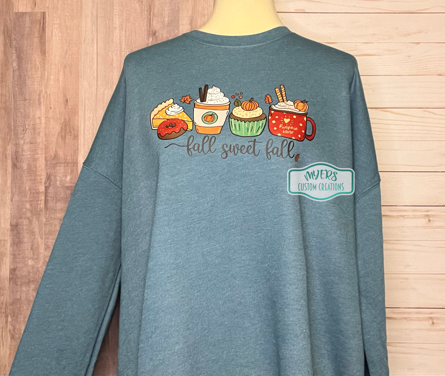 Fall Sweet Fall Heather Deep Teal Bella+Canvas sweatshirt