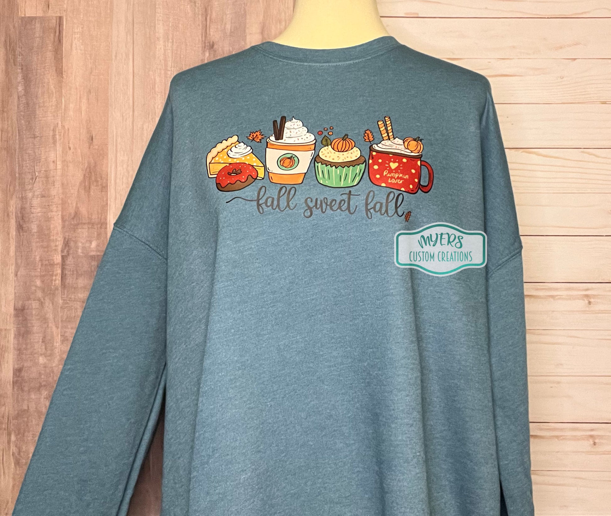 Fall Sweet Fall Heather Deep Teal Bella+Canvas sweatshirt
