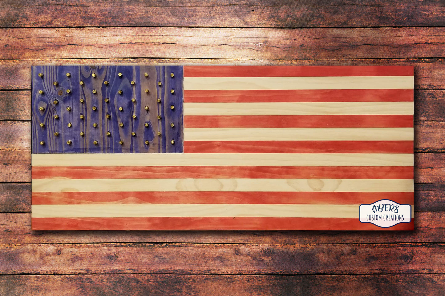 Handmade Wood American Flag