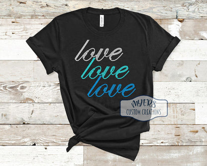 Love Love Love Rhinestone Shirt