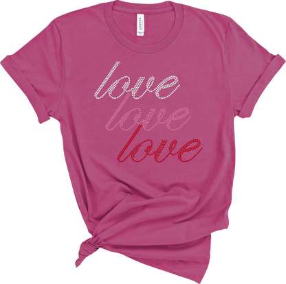 Love Love Love Rhinestone Shirt