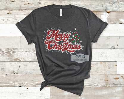 Merry Christmas Tree Rhinestone Shirt