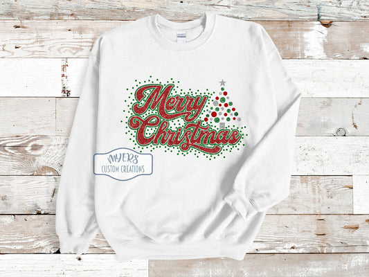 Merry Christmas Tree Rhinestone Shirt