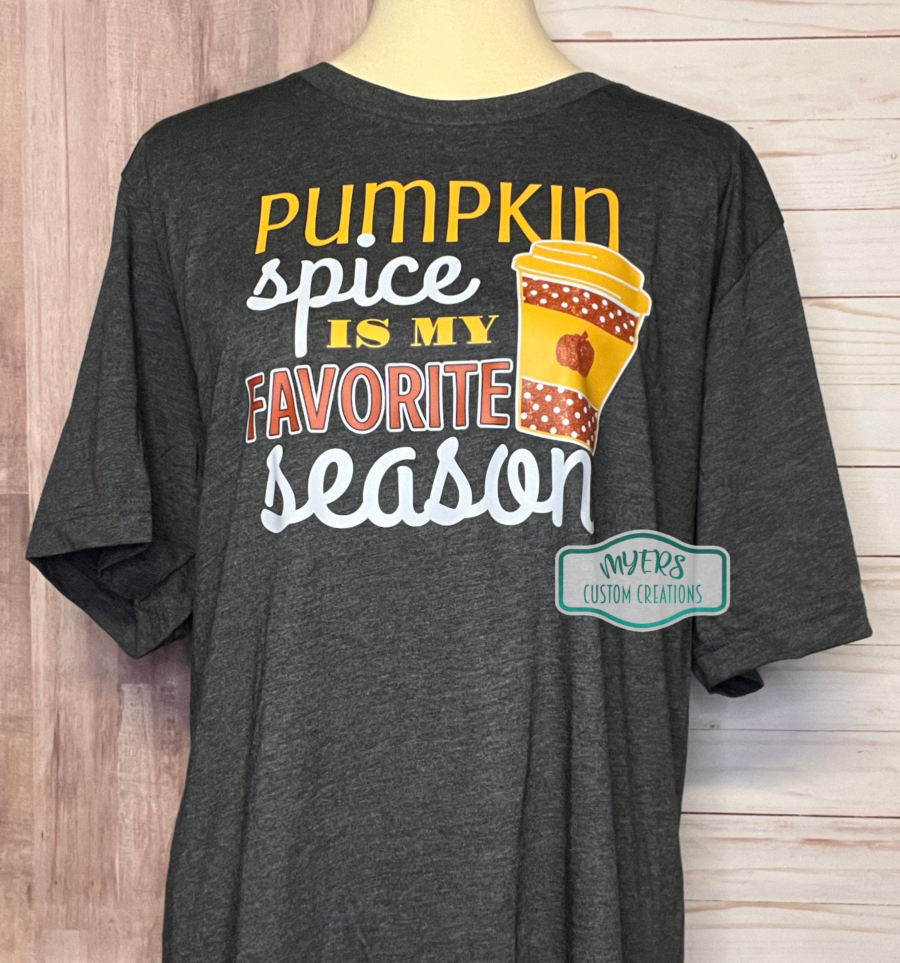 Pumpkin Spice is My Favorite Season Heather Dark Grey Bella+Canvas t-shirt